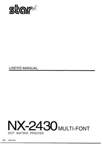 User's Manual NX-2430