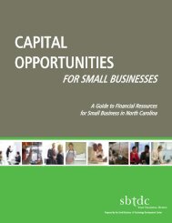 Capital Opportunities for Small Businesses - sbtdc