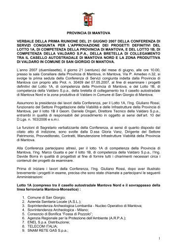 provincia di mantova verbale della prima riunione del 21 giugno ...