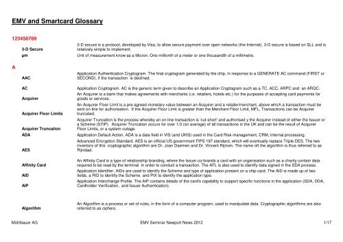 EMV Glossary L - MÃ¼hlbauer Group