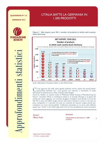 L'Italia batte la Germania in 1.200 prodotti - Fondazione Edison