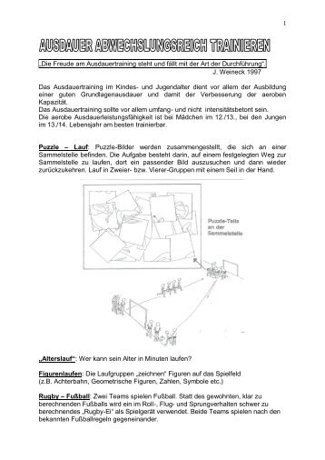 AUSDAUER ABWECHSLUNGSREICH TRAINIEREN