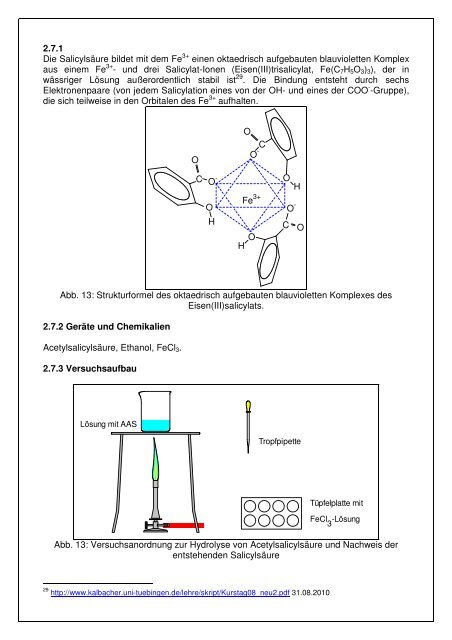 AcetylsalicylsÃ¤ure (AspirinÂ®) Organische Chemie - Adam Vollmer