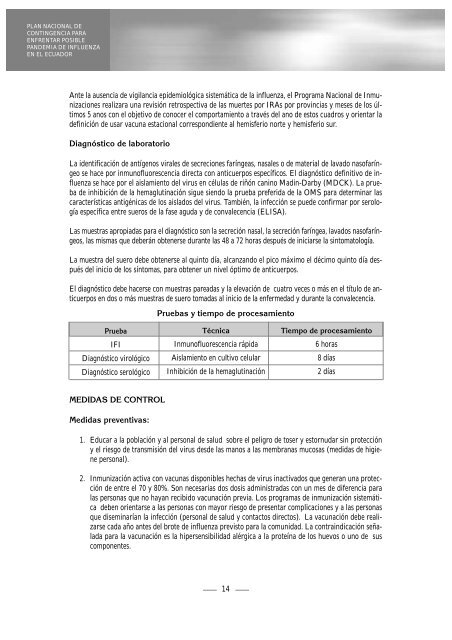 plan nacional de contingencia para enfrentar posible pandemia de ...