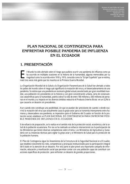 plan nacional de contingencia para enfrentar posible pandemia de ...