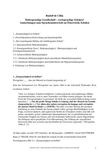 Einsprachigkeit ist heilbar - schulpartner.info