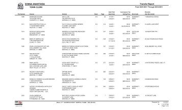 Transfer Report - Town of Weston, CT Home Page