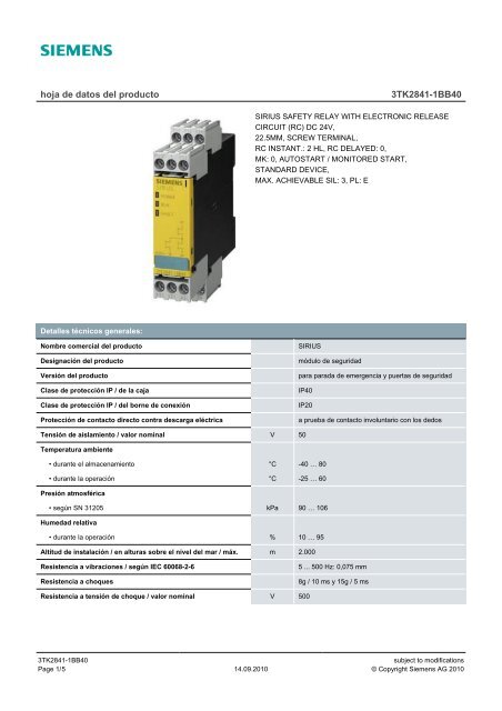 Product data sheet 3TK2841-1BB40 - TracePartsOnline.net