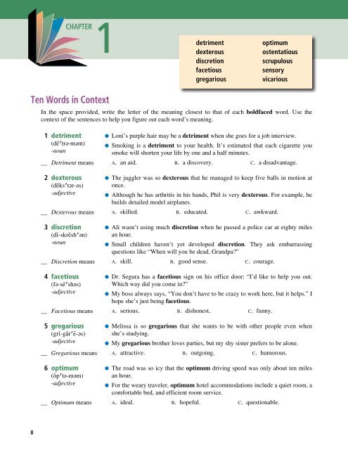 Ten Words in Context - Townsend Press