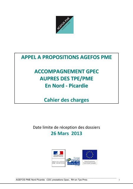 Tã©Lã©Chargez Le Cahier Des Charges - Agefos Pme Nord Picardie