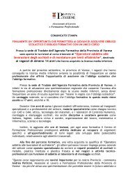 Testo del comunicato stampa - la formazione professionale in ...