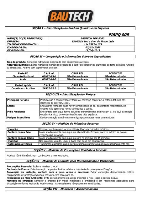 05 - BAUTECH TOP 5000.pdf - Bautech Brasil