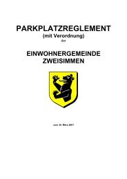 PARKPLATZREGLEMENT - Gemeinden Zweisimmen