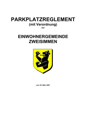 PARKPLATZREGLEMENT - Gemeinden Zweisimmen