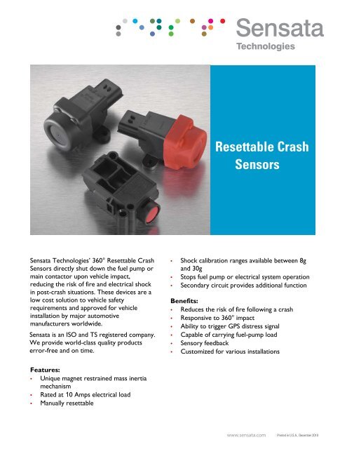 Resettable Crash Sensors - Sensata
