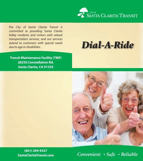 NEW Dial-A-Ride Brochure (*PDF) - City of Santa Clarita Transit