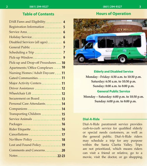 NEW Dial-A-Ride Brochure (*PDF) - City of Santa Clarita Transit