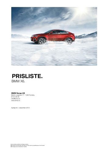 Prislister - BMW