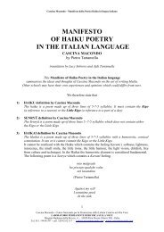 manifesto of haiku poetry in the italian language - Cascina Macondo