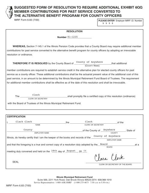 Section 6 - IMRF