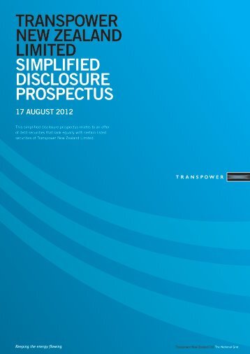 Simplified disclosure prospectus - Transpower