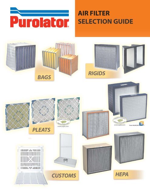 AIR FILTER SELECTION GUIDE - Purolator Air Filtration