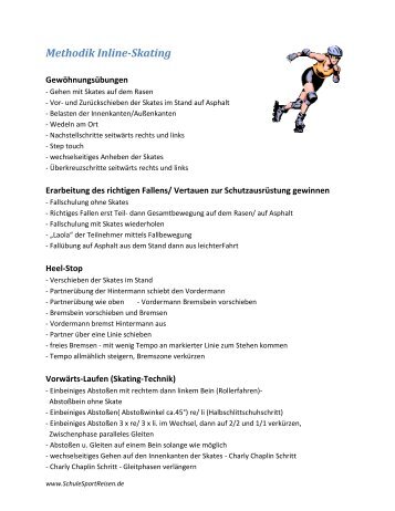 Methodik Inline-Skating - SchuleSportReisen.