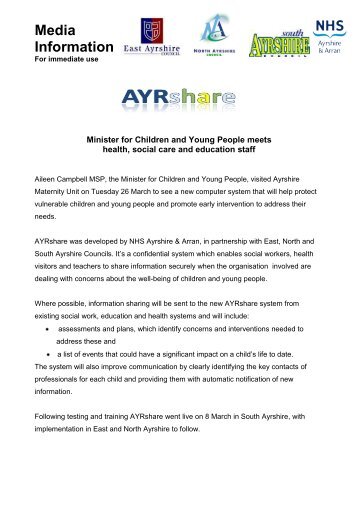 Ayrshare - NHS Ayrshire and Arran.
