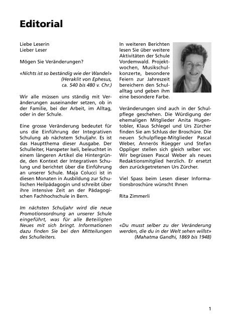 Editorial - Schule Vordemwald