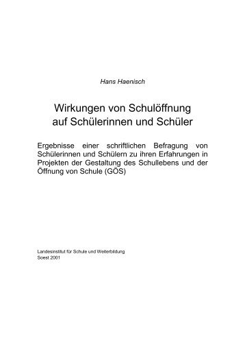 Hans Haenisch - Schulinfos