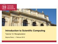 Introduction to Scientific Computing - Tutorial 13: Recapitulation