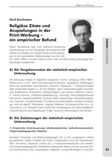 ReligiÃ¶se Zitate und Anspielungen in der Print-Werbung â€“ ein ...