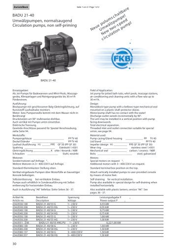 datenblatt badu 21-40 - FKB Schwimmbadtechnik