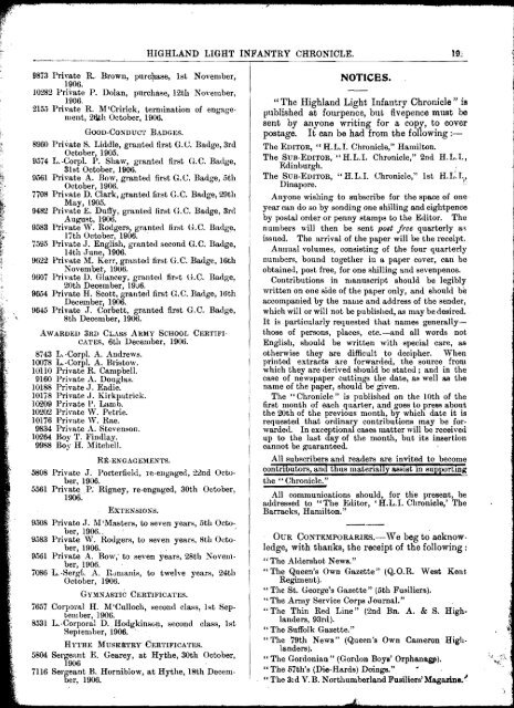 HLI Chronicle 1907 - The Royal Highland Fusiliers