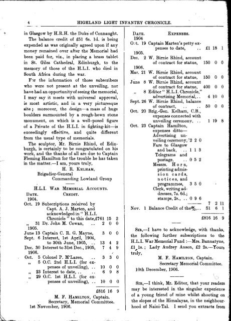 HLI Chronicle 1907 - The Royal Highland Fusiliers