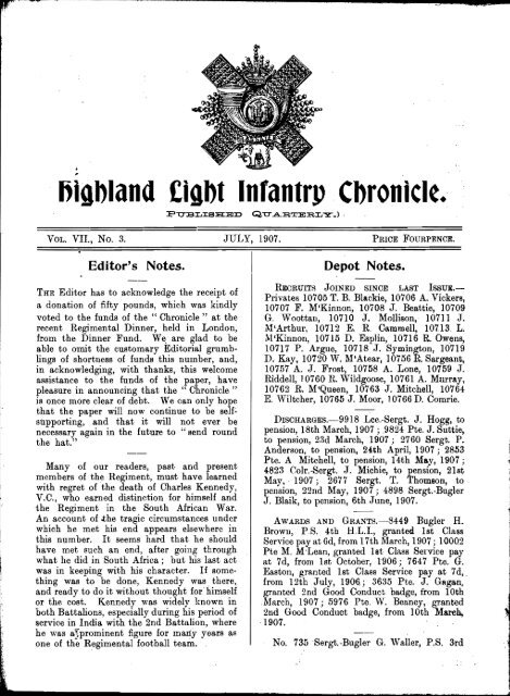 HLI Chronicle 1907 - The Royal Highland Fusiliers