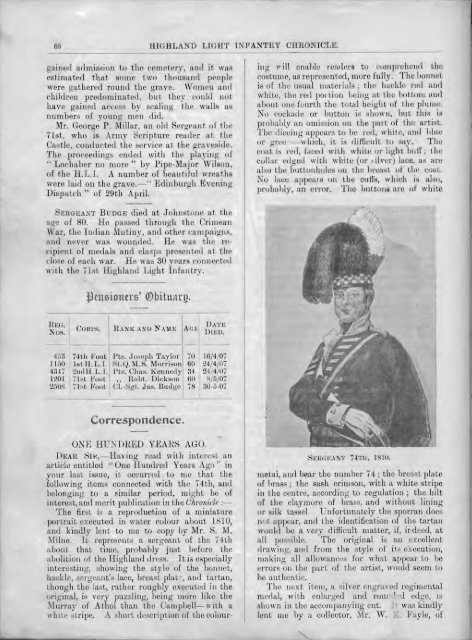 HLI Chronicle 1907 - The Royal Highland Fusiliers