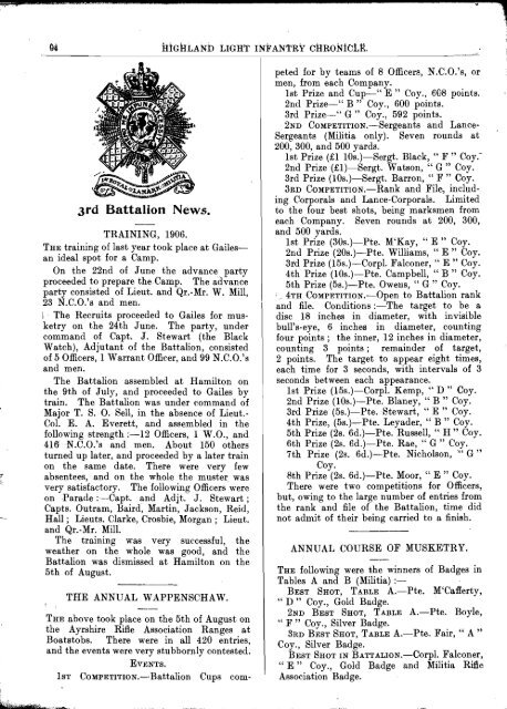 HLI Chronicle 1907 - The Royal Highland Fusiliers