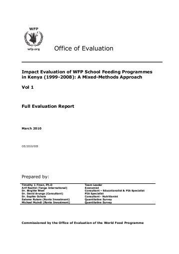 Impact Evaluation of WFP School Feeding Programmes in Kenya