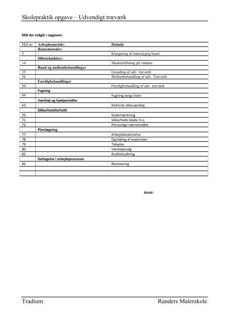 Skolepraktik opgave â Udvendigt trÃ¦vÃ¦rk Tradium Randers ...