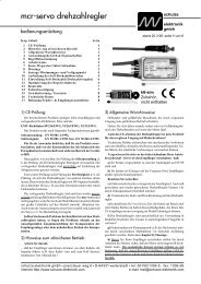 mcr-servo drehzahlregler . -  Schulze Elektronik GmbH