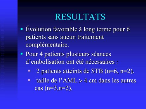 apport de l'embolisation dans le traitement des angiomyolipomes ...