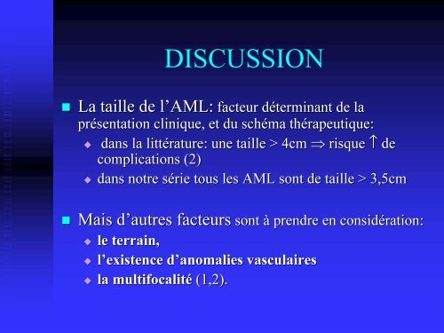 apport de l'embolisation dans le traitement des angiomyolipomes ...