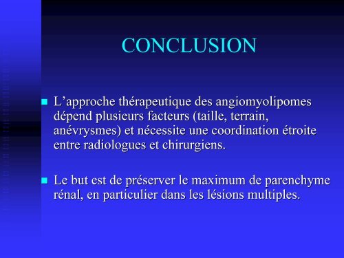 apport de l'embolisation dans le traitement des angiomyolipomes ...