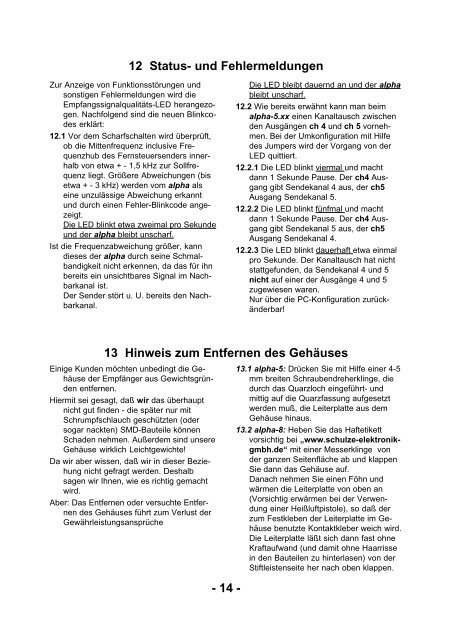 K8 + - Schulze Elektronik GmbH