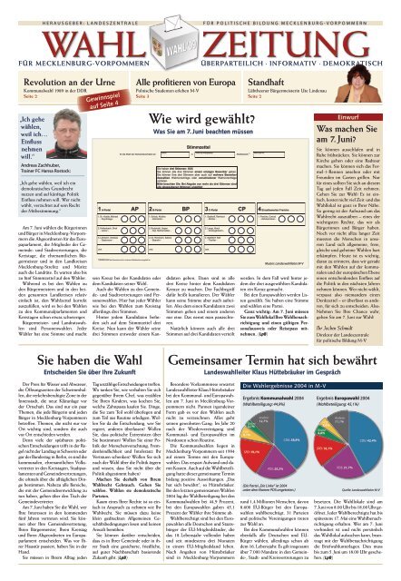 Wahlzeitung 2009 - Landeszentrale fÃ¼r politische Bildung ...