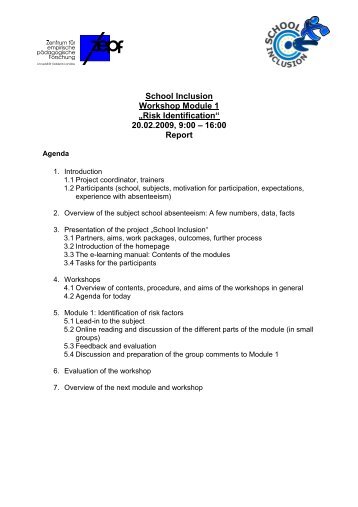 Report Workshop 1 [ PDF ] - School Inclusion