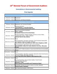 Final Agenda - Intergovernmental Audit Forums