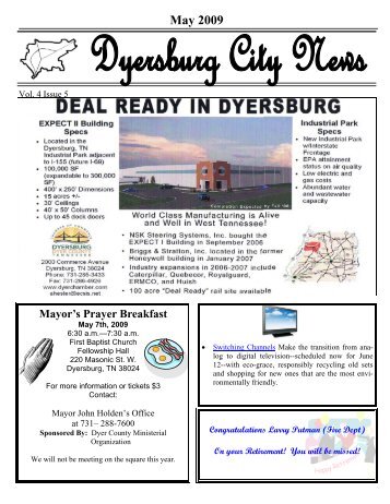 Vol 4 Issue 5 May 2009 - City of Dyersburg