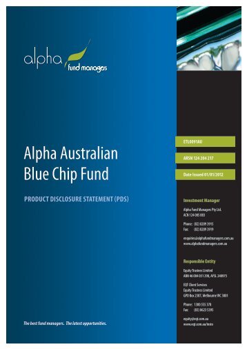 3. Benefits of investing in the Alpha Australian Blue Chip Fund